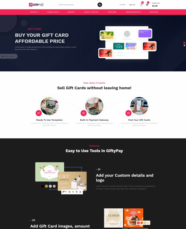 HTML5礼品卡制作出售服务网站模板 前端模板 第1张