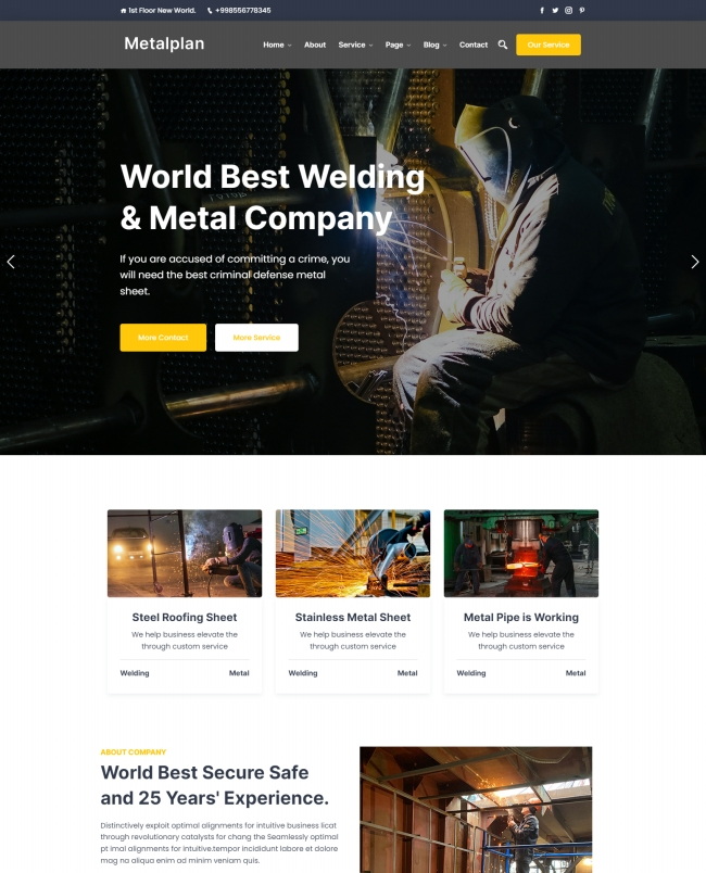 HTML5金属冶炼工厂网站模板 前端模板 第1张