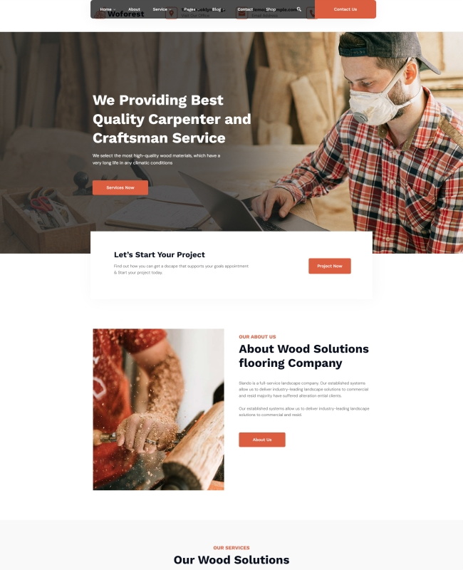 纯手工木制品木材公司宣传网站模板 前端模板 第1张