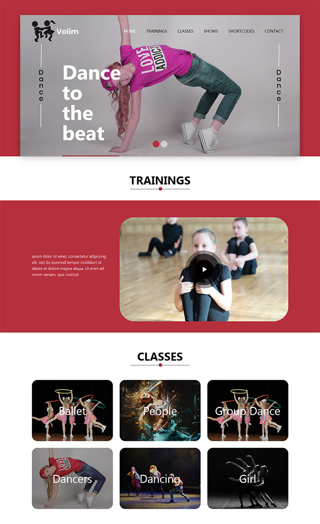 舞蹈培训HTML5网站模板 前端模板 第1张